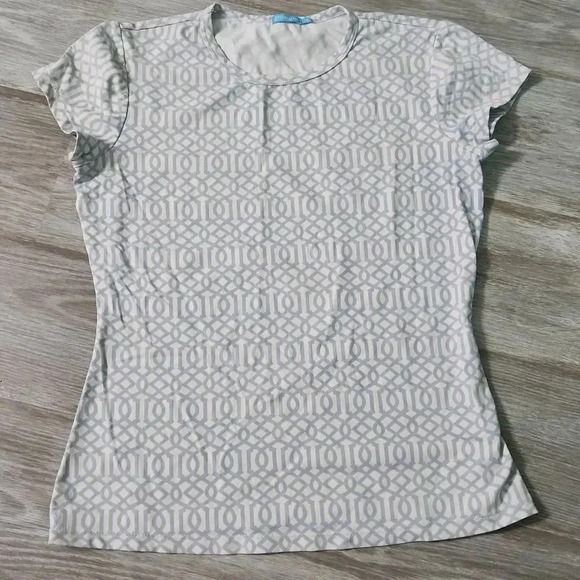 J. McLaughlin Geometric Print Tee Shirt - Picture 1 of 6